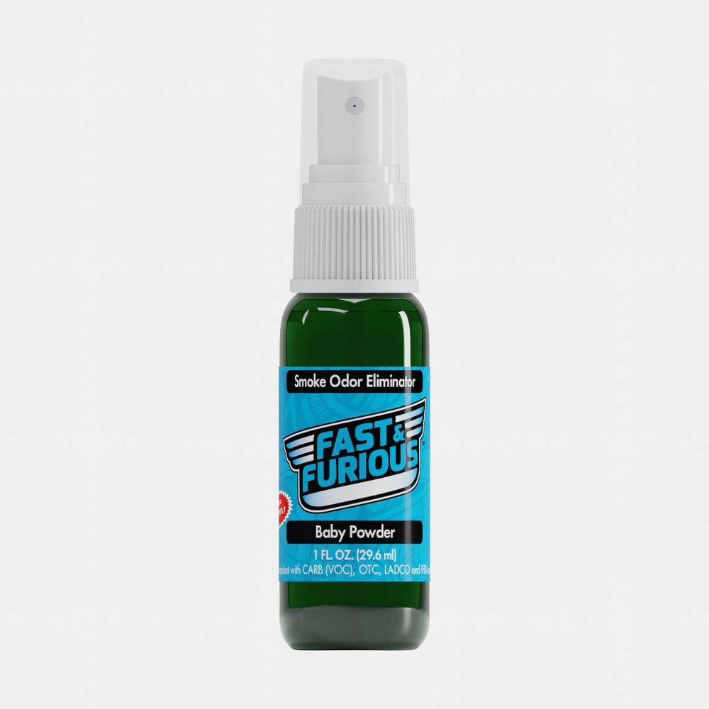 Fast & Furious Smoke Odor Eliminator - Baby Powder Scent (1 fl. oz.) Orthographic