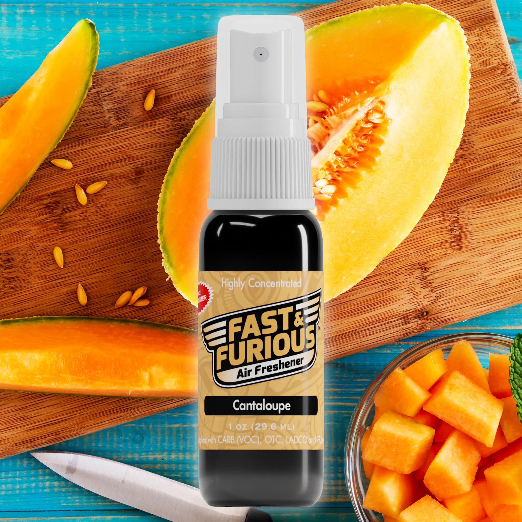Fast & Furious Mini Air Fresheners (1 FL OZ) Fragrance: Cantaloupe