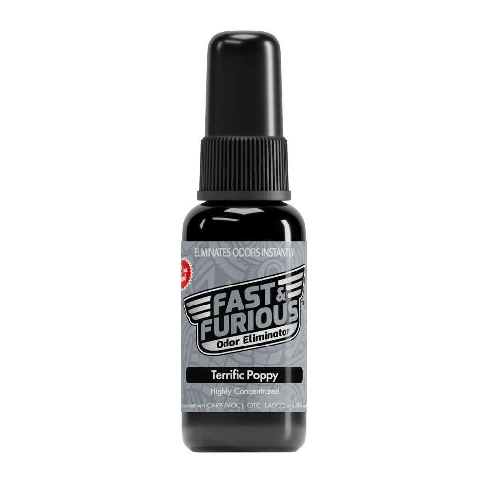 Fast and Furious Odor Eliminator - Terrific Poppy Scent Size: 1.5 fl oz