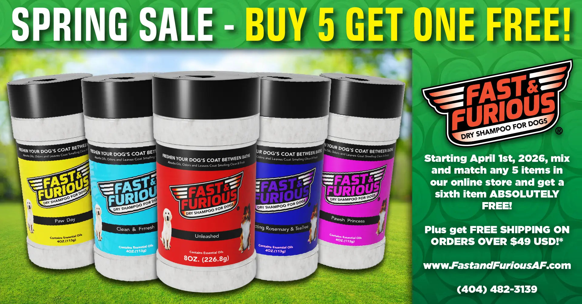 Fast & Furious Spring Sale, Buy 5 Get One Free, Dry Shampoo Feature Landscape A