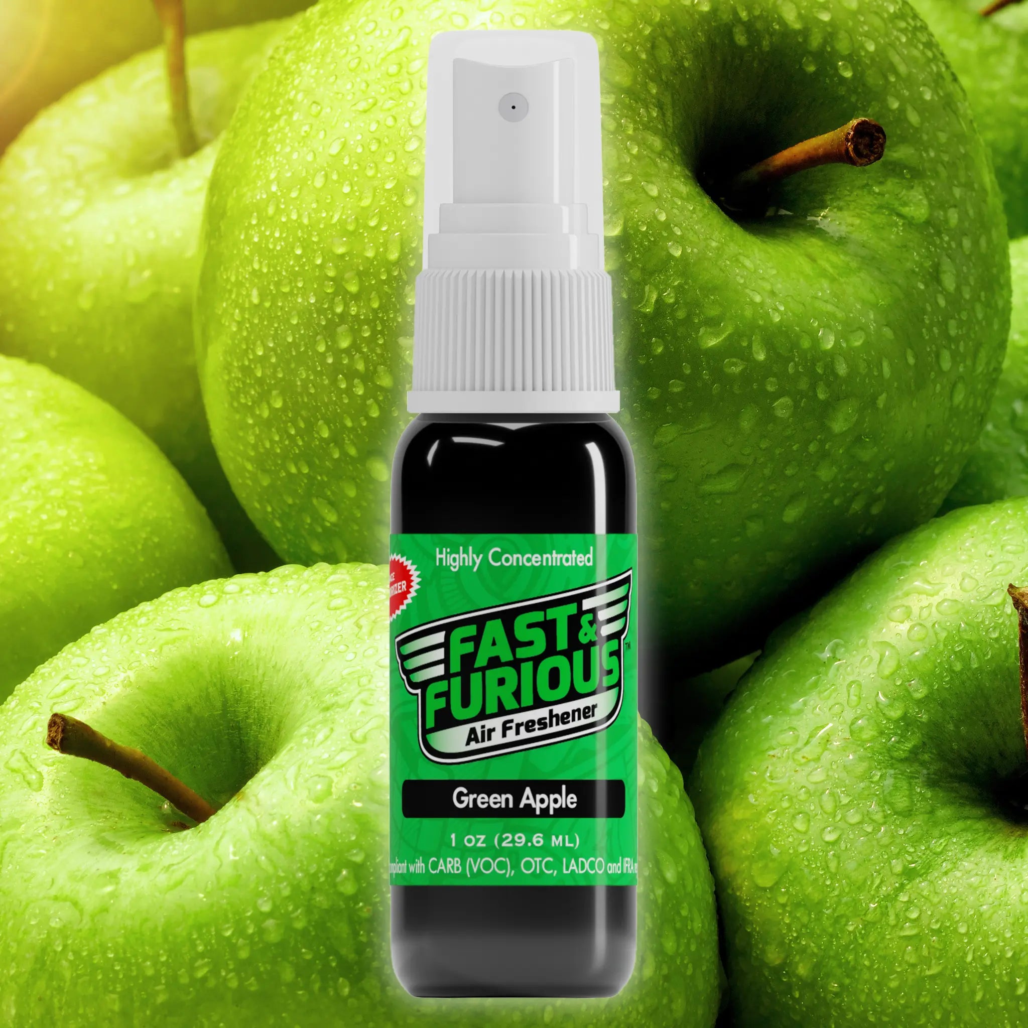 Fast & Furious Mini Air Fresheners (1 FL OZ) Fragrance: Green Apple