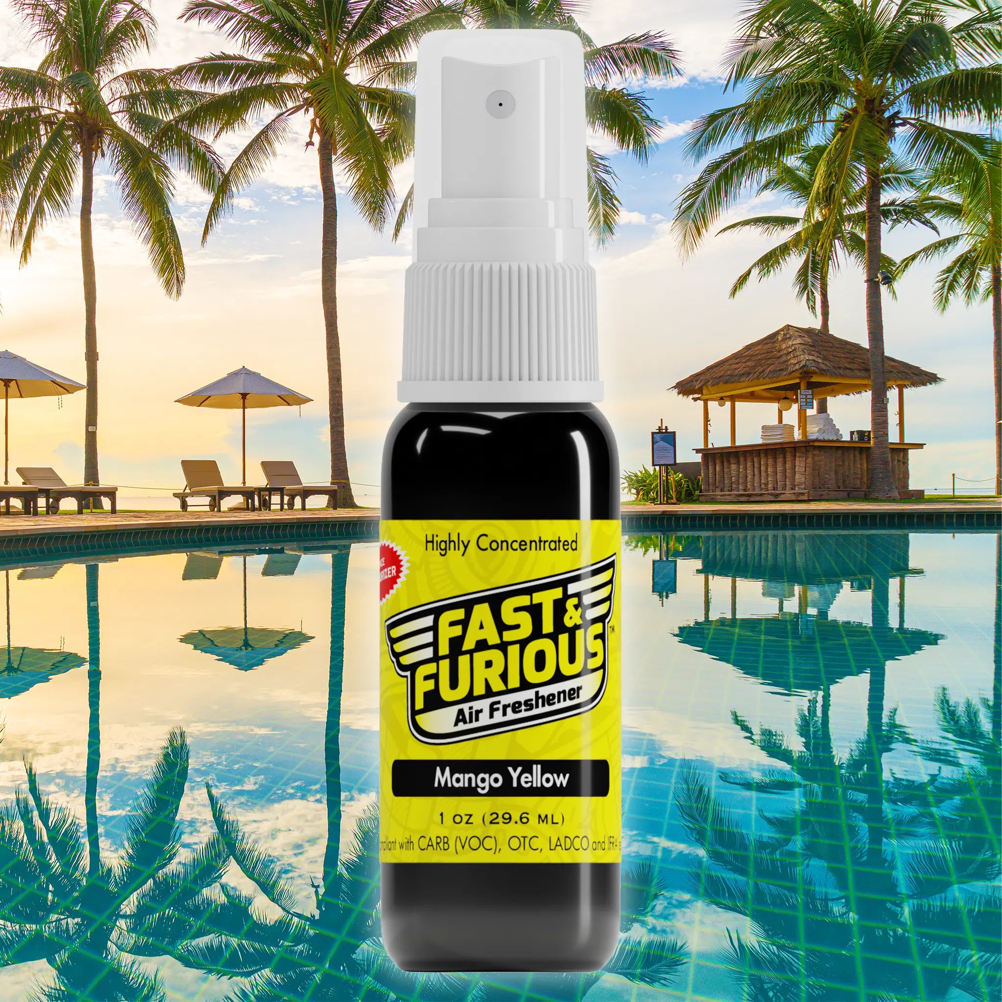 Fast & Furious Mini Air Fresheners (1 FL OZ) Fragrance: Mango Yellow