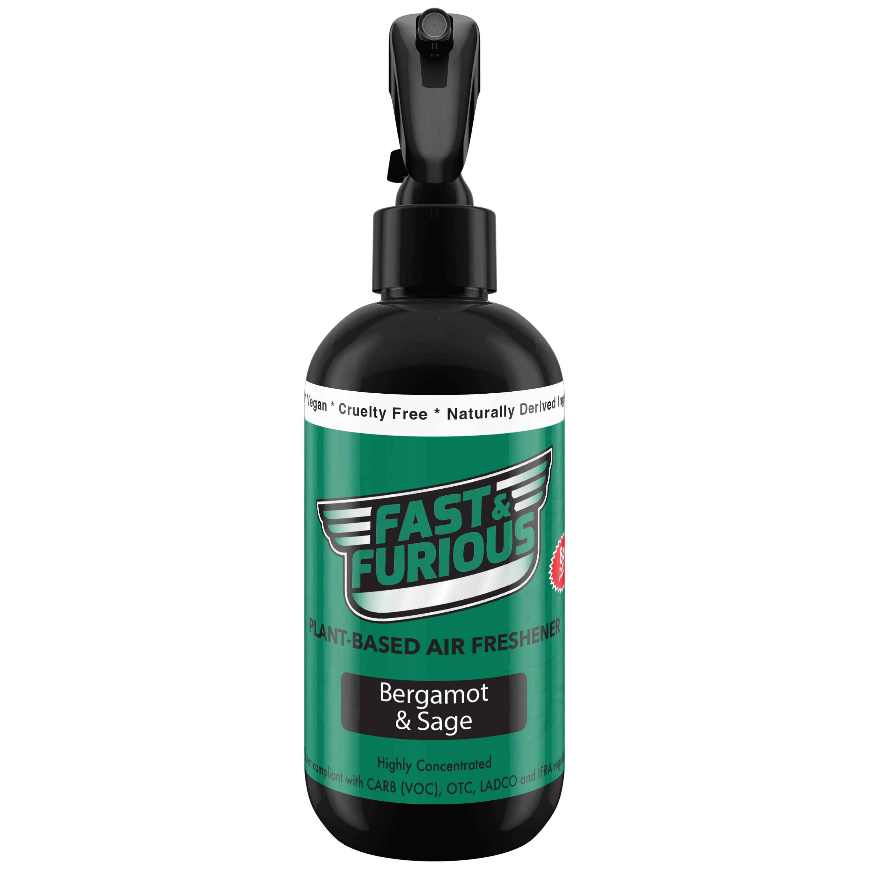 Fast and Furious Plant-Based Air Freshener - Bergamot & Sage Scent Size: 8oz