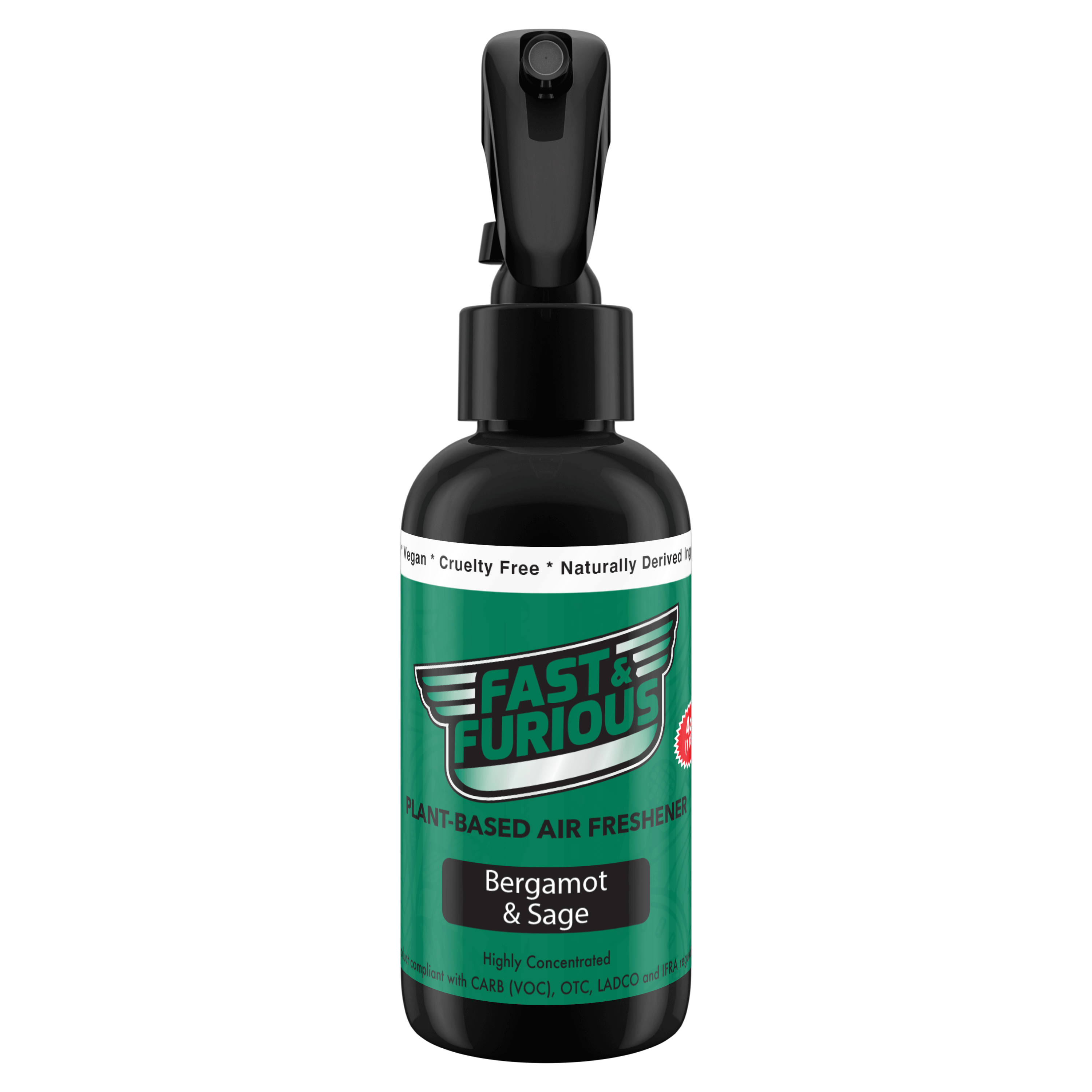 Fast and Furious Plant-Based Air Freshener - Bergamot & Sage Scent Size: 4oz