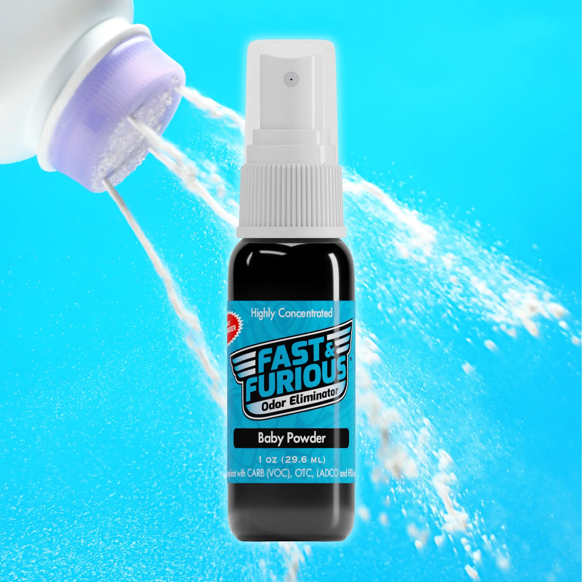 Fast and Furious Odor Eliminator - Baby Powder Scent Size: 1 fl oz Creative