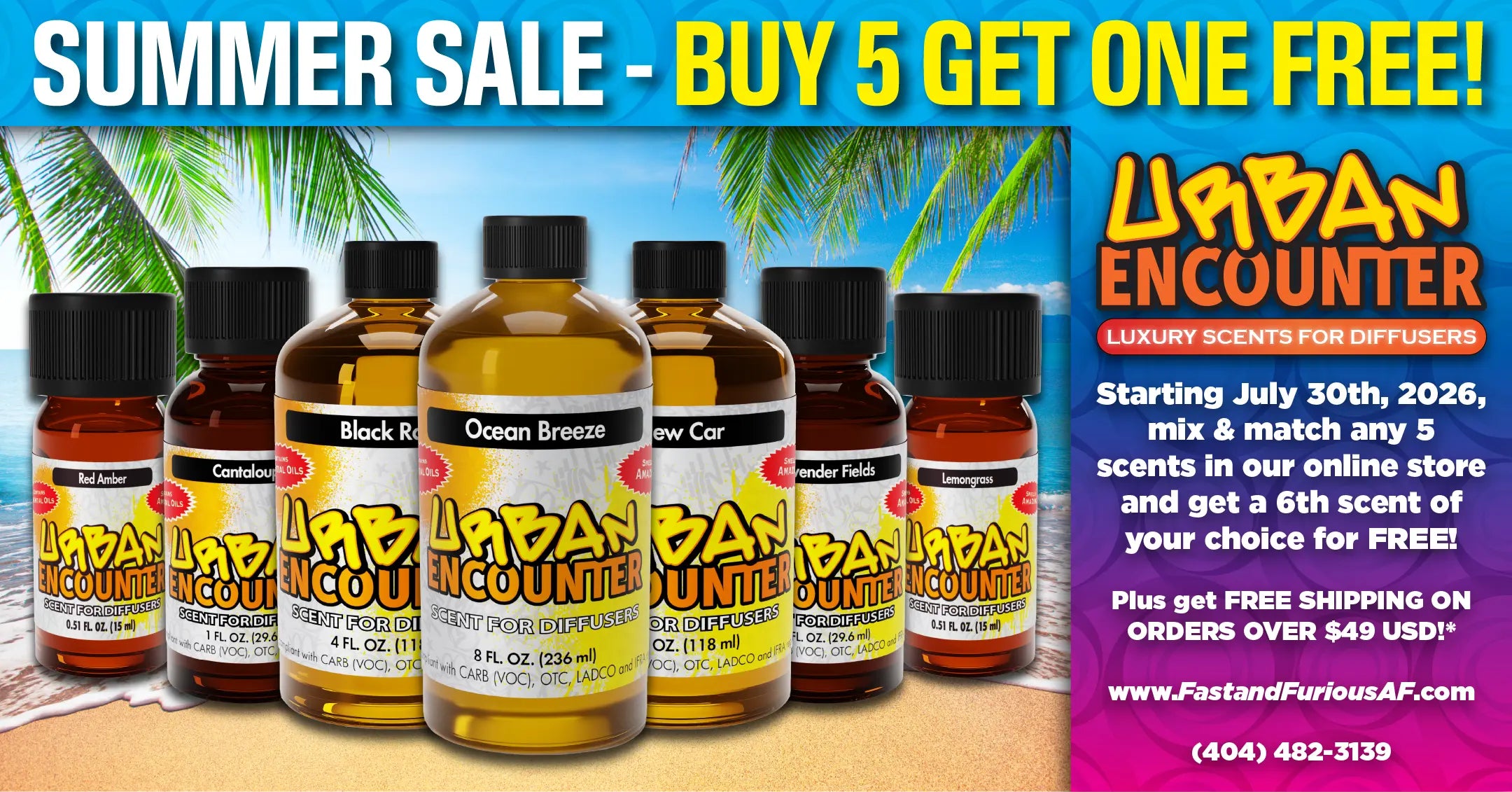 LANDSCAPE BANNER - Summer Sale, Buy 5 Diffuser Oils Get One Free